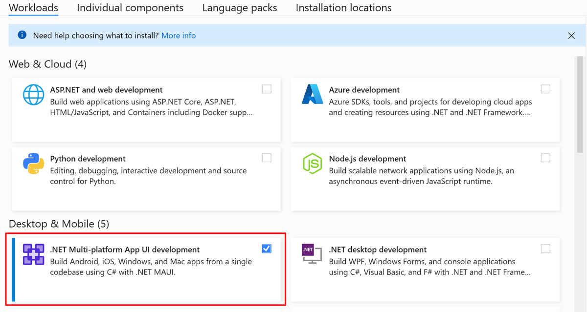 .NET MAUI Workload